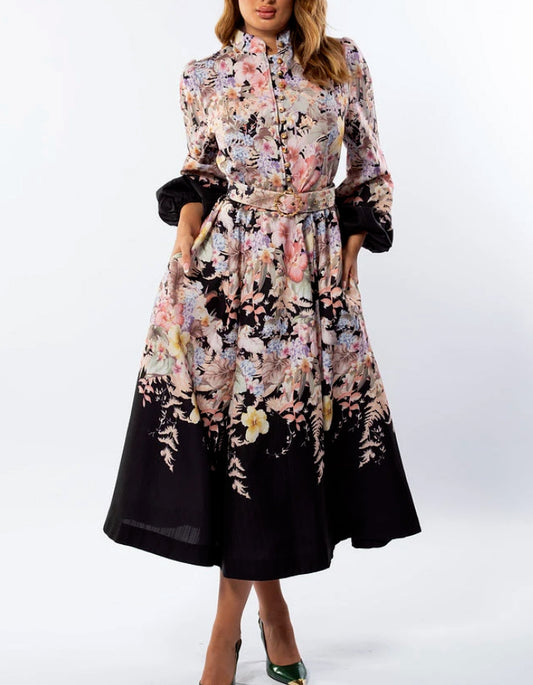 Elegant Floral Midi Dress
