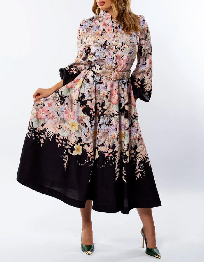 Elegant Floral Midi Dress