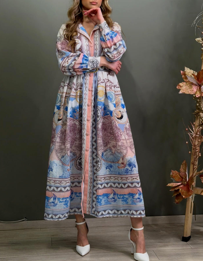 Casual Belt Maxi Dress