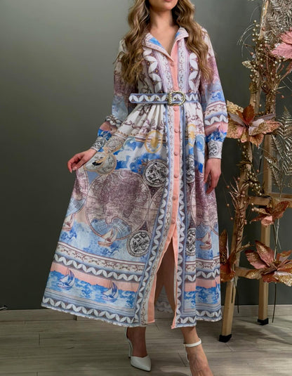 Casual Belt Maxi Dress