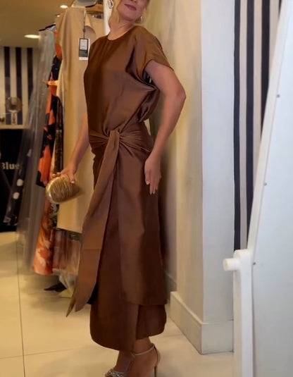 Solid Color Smooth Dress