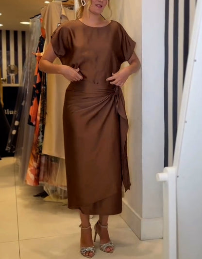 Solid Color Smooth Dress