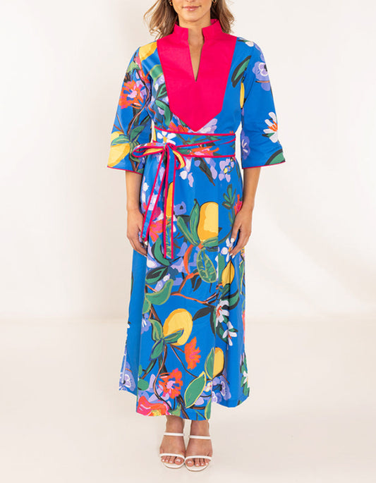 Navy Flower Loose Dress