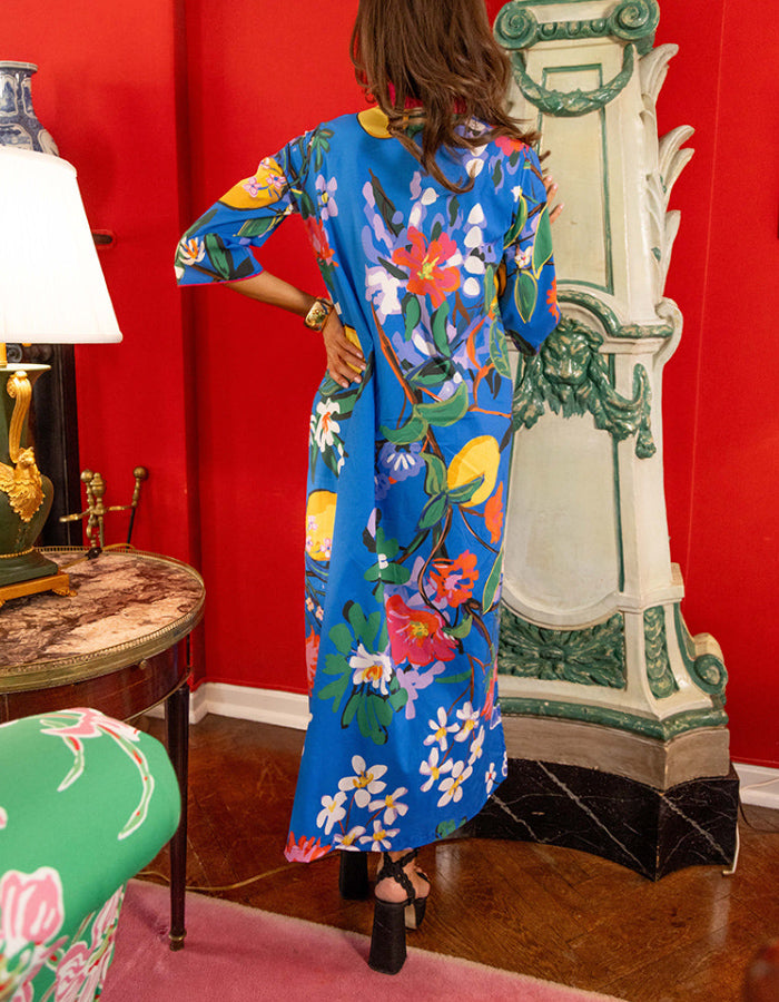 Navy Flower Loose Dress