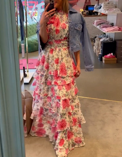 Pink Sleeveless Maxi Dress