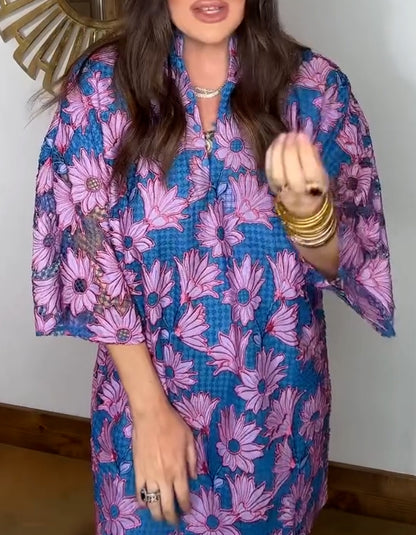 Purple Flower Mini Dress