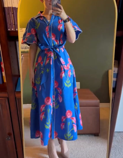 Blue Floral Maxi Dress