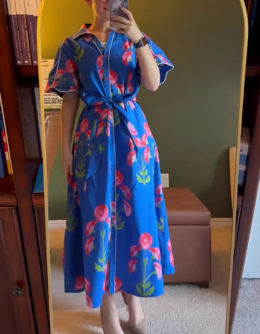 Blue Floral Maxi Dress