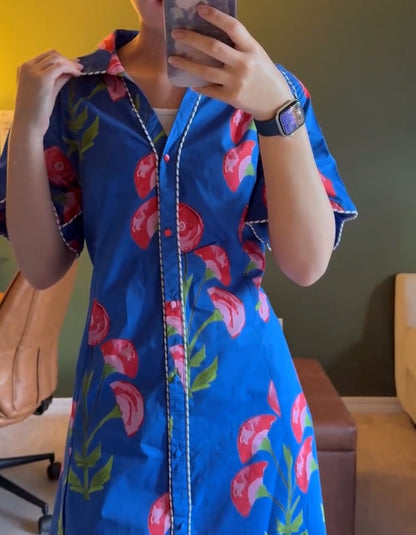 Blue Floral Maxi Dress