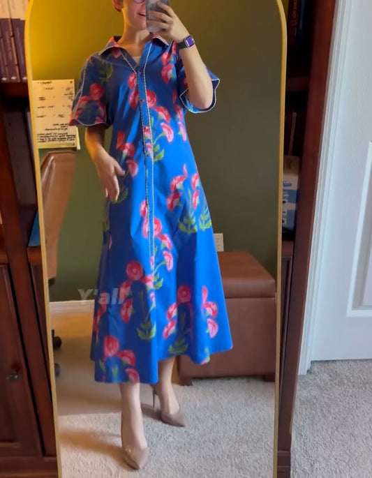 Blue Floral Maxi Dress