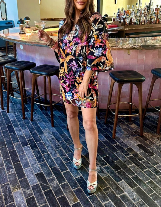 Multicolor Sequined Dress