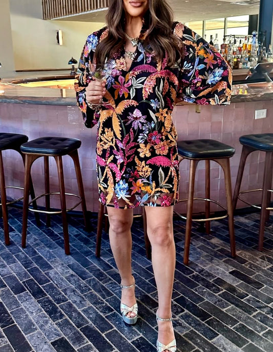 Multicolor Sequined Dress