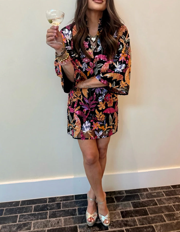 Multicolor Sequined Dress