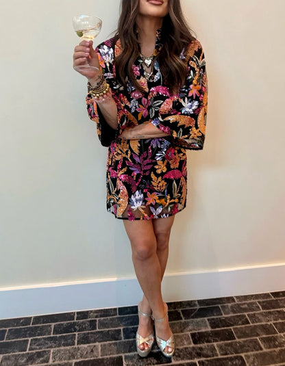 Multicolor Sequined Dress