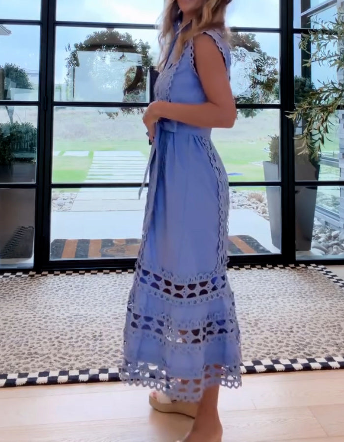 Solid-Color Shirt Dress