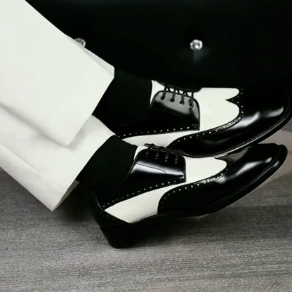 Black-White Leather Shoes