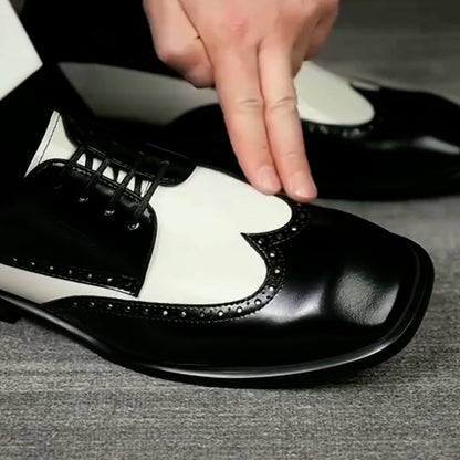 Black-White Leather Shoes