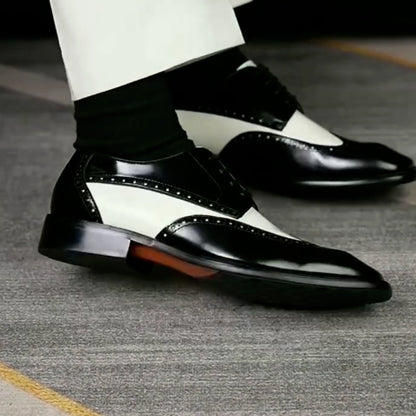 Black-White Leather Shoes