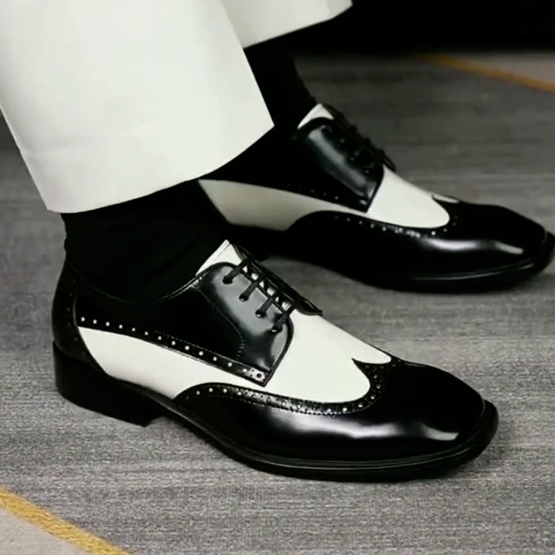 Black-White Leather Shoes