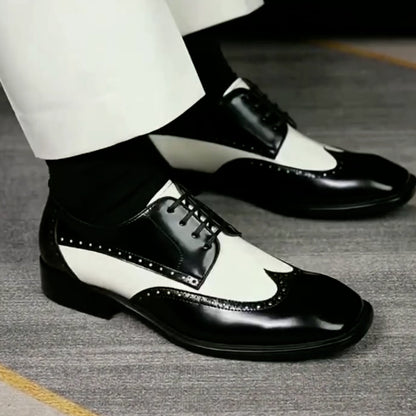Black-White Leather Shoes