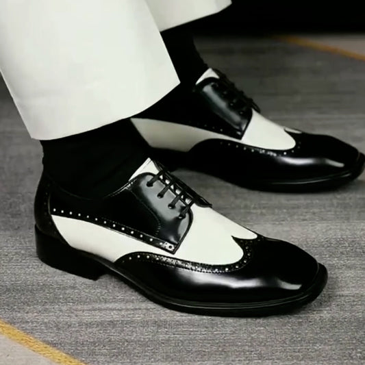 Black-White Leather Shoes