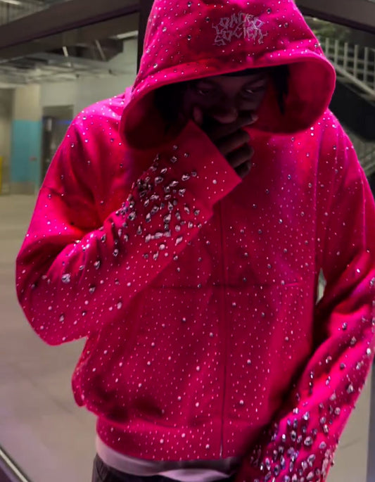 Rose Rhinestone Loose Jacket