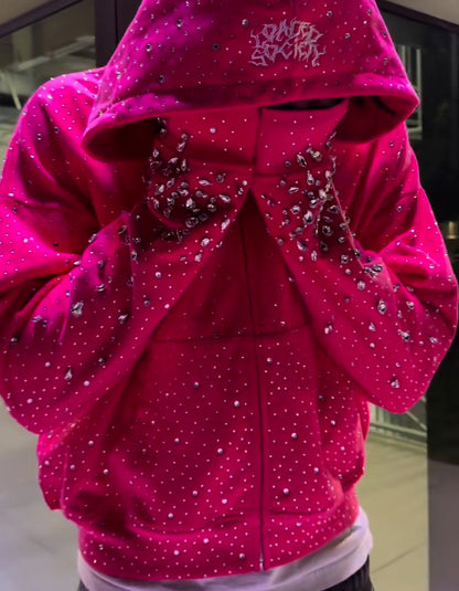Rose Rhinestone Loose Jacket