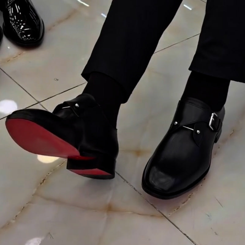 Flat-Sole Buckle Business Shoes