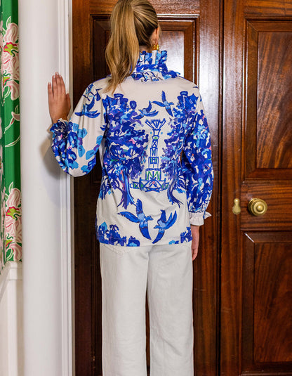 Blue Printed Short Top