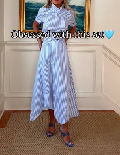 Blue Stripe Unique Dress
