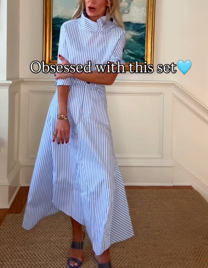 Blue Stripe Unique Dress
