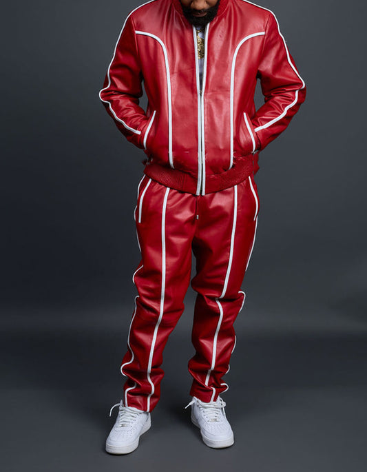 Red Leather Casual Sets