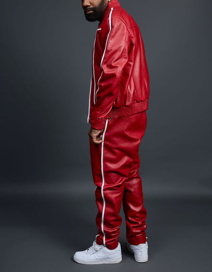 Red Leather Casual Sets