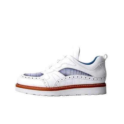 Crocodile Leather + Calf Skin Casual Shoes/Sneakers For Men
