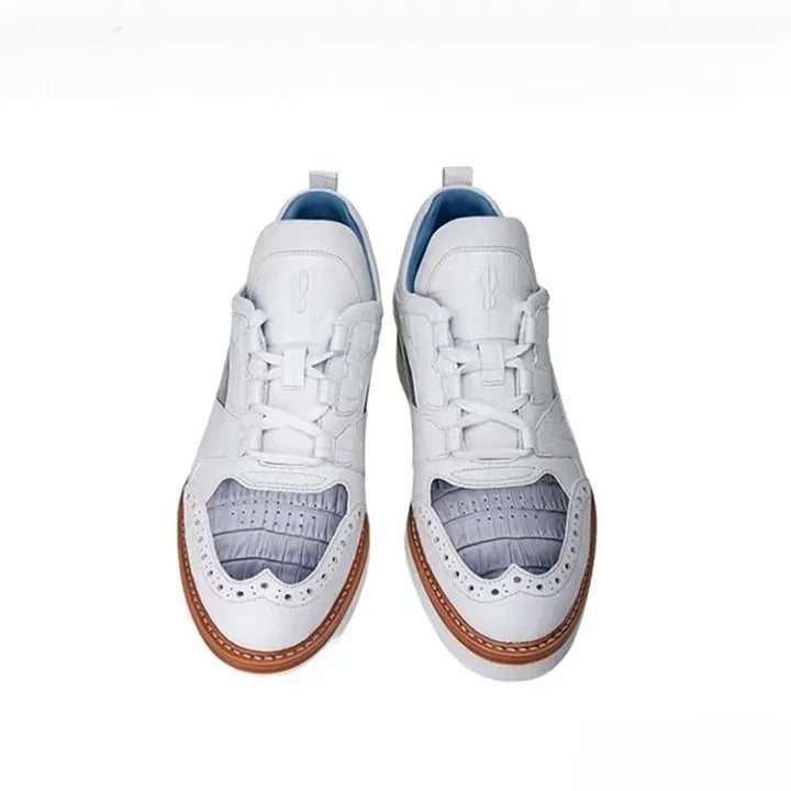 Crocodile Leather + Calf Skin Casual Shoes/Sneakers For Men