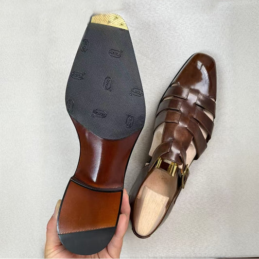 Prenium Calf Skin Dress Sandals For Men