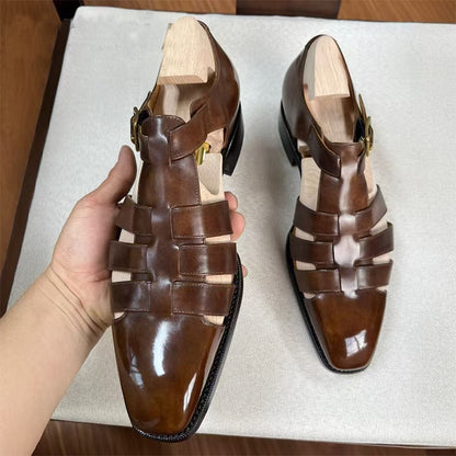 Prenium Calf Skin Dress Sandals For Men