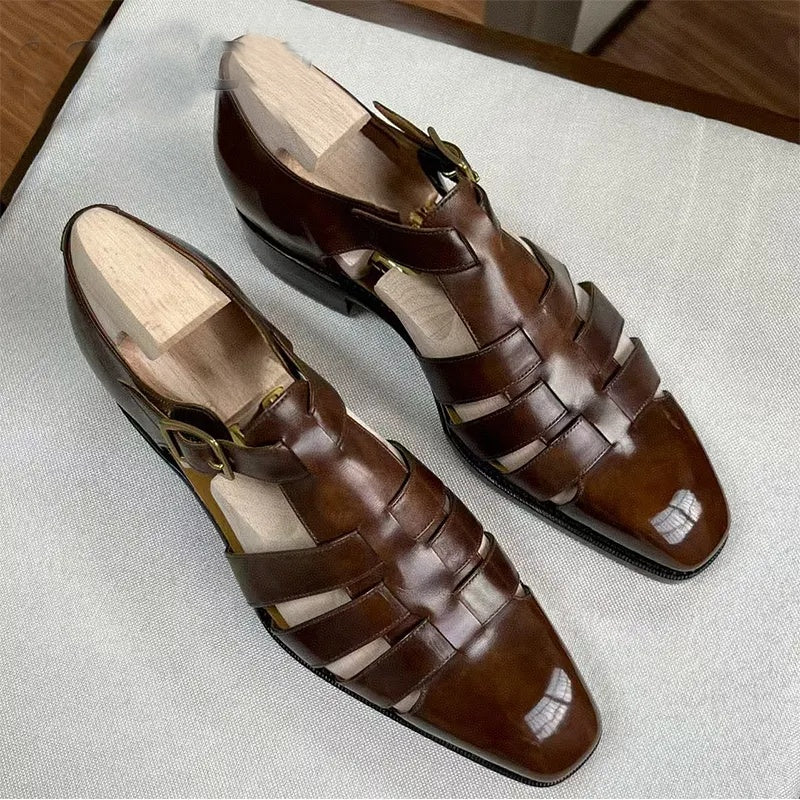 Prenium Calf Skin Dress Sandals For Men