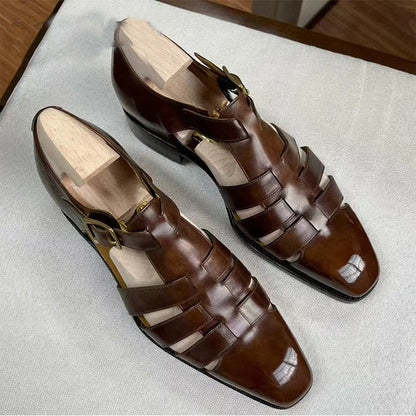 Prenium Calf Skin Dress Sandals For Men