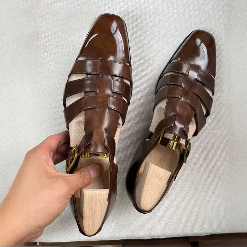 Prenium Calf Skin Dress Sandals For Men