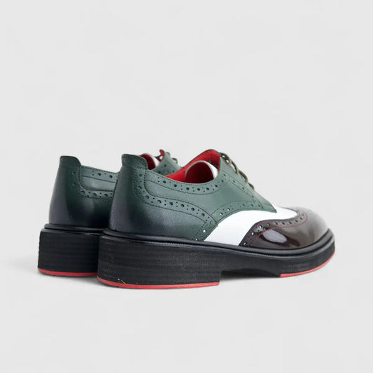 Men's Leather Chunky Sole Lace Up Shoes