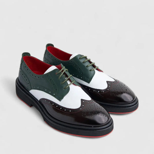 Men's Leather Chunky Sole Lace Up Shoes