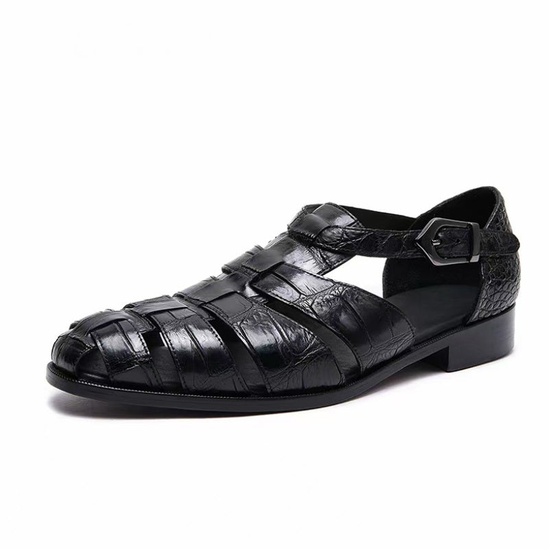 Crocodile Leather Dress Slanders For Men