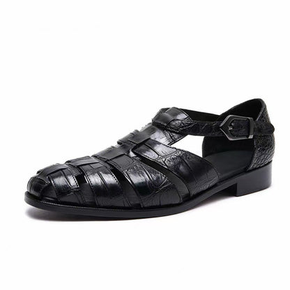 Crocodile Leather Dress Slanders For Men