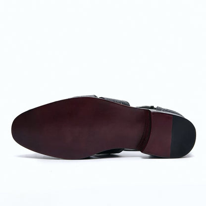Crocodile Leather Dress Slanders For Men