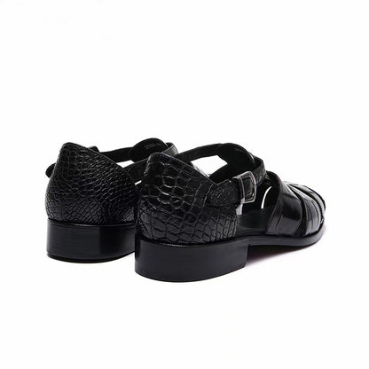 Crocodile Leather Dress Slanders For Men