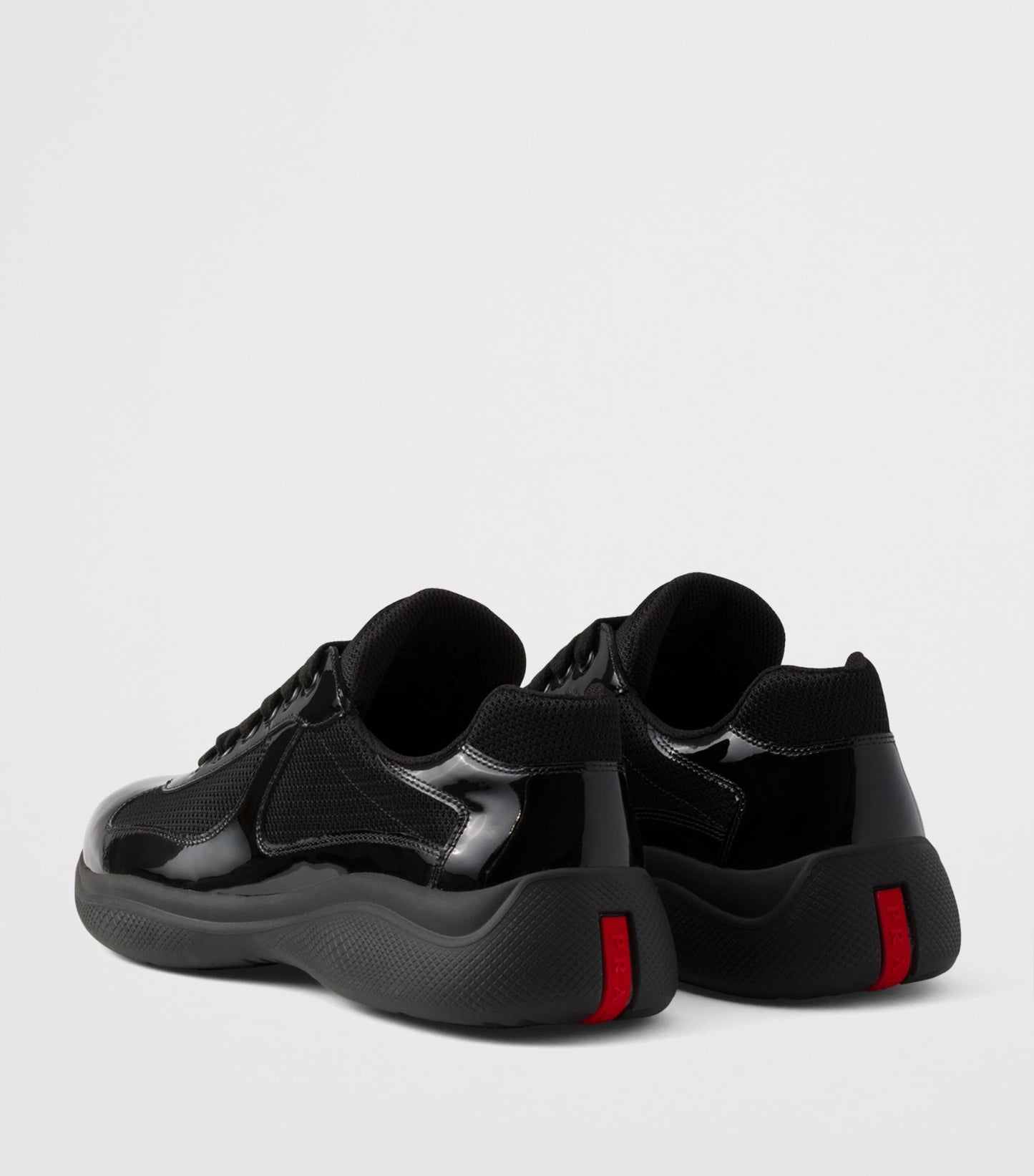 Patent Leather-Mesh Sneakers