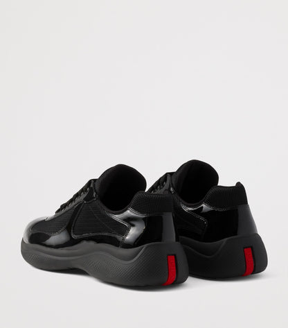 Patent Leather-Mesh Sneakers