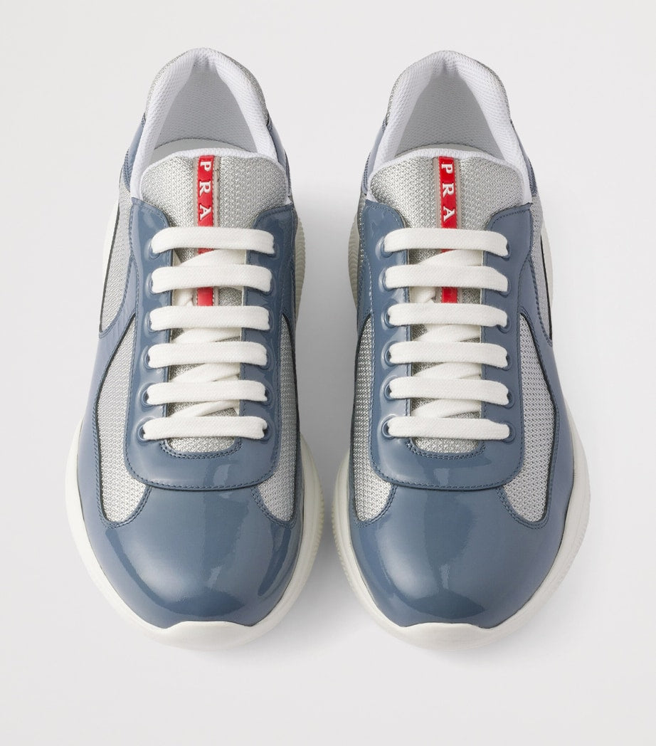 Patent Leather-Mesh Sneakers