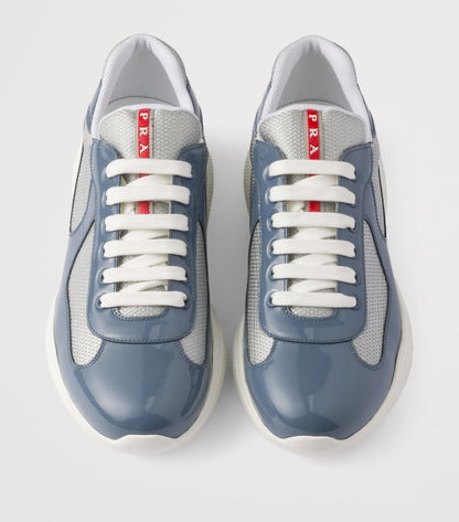 Patent Leather-Mesh Sneakers